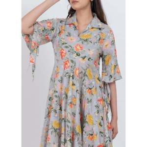 Vestido Midi con Botones Frontales y Mangas Tipo Kimono, Estilo Gótico con Cuello, Transpirable y Transparente, para Ocasiones Bohemias, Talla XS - Product Image 5