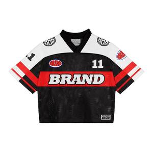 Venta al por mayor de fútbol americano de diseño personalizado Retro Mesh Jersey 100% poliéster totalmente sublimación impresa cosecha de gran tamaño transpirable - Product Image 4