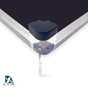 Tableau magnétique avec cadre en aluminium en blanc/noir/vert, protection d'angle en plastique, différentes tailles - Product Image 4