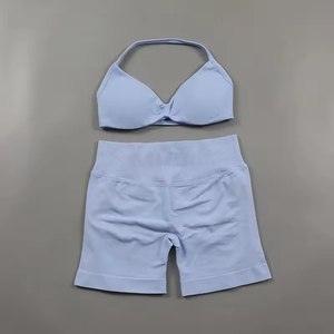 Wholesale Fashion Yoga Stretch Seamless Ribbed High-quality <b>Leggings</b> 2 Piece Set for Women - Product Image 4