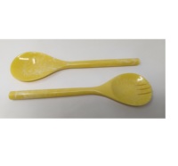 Ensemble de cuillères à salade en résine, écologiques, lavables au lave-vaisselle, 11 pouces, outils à salade modernes, cuisine à domicile, fabriqué en Inde