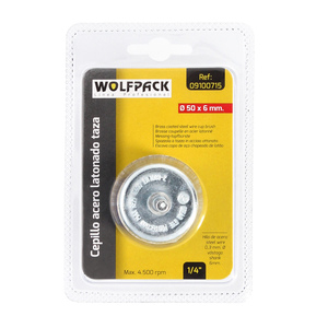 Spazzola in acciaio placcato ottone, tazza da 50 mm, gambo da 1/4 di pollice - Product Image 3