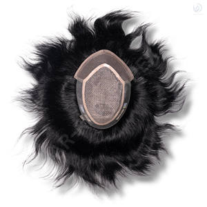 Mirage Front Lace Postiche 100% Indien Remy Droite Toupet de Cheveux Humains pour Hommes Bonne Densité Prix de Gros - Product Image 2