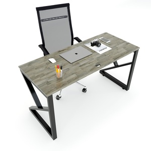 KConcept 140x60 Minimalist <b>Desk</b> with <b>Solid</b> <b>Wood</b> and Melamine Assembly Required Steel Legs for Office or Bedroom Use HBKC003 - Product Image 2