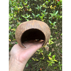 Cueva de cáscara de coco hecha a mano Natural 100% al mejor precio escondite ecológico seguro para acuarios - Product Image 6