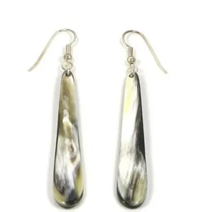 Pendientes de cuerno de Búfalo con diseño personalizado, joyería hecha a mano 100%, pendientes de gota de cuerno de búfalo y buey Natural - Product Image 4