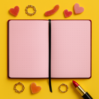 LABON Cahier de notes en velours avec nœud en forme de lettre d'amour Gothique Candy Heart A5 Red Fabric Journal for Valentines Gift Cute Romantic Writing