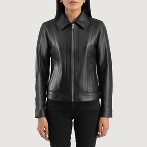 Veste en cuir d'agneau pour femme, prix de vente le plus bas, service OEM, séchage rapide, qualité supérieure, design classique, nouveau modèle tricoté - Product Image 1
