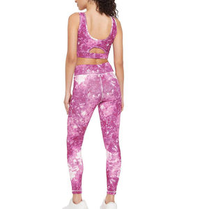 Seamless <b>Tie</b>-Dye Yoga Set 2 Piece Women Fitness Gym Clothing High Waist Leggings Sports Bra Set Workout Athletic Activewear - Product Image 3