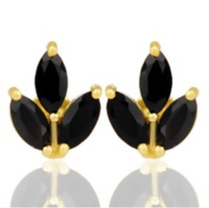 Boucles d'oreilles en forme de Marquise en argent Sterling 925 avec des pierres précieuses d'onyx noir, nouvel arrivage - Product Image 1