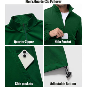 Mens custom windbreaker <b>jacket</b> for golf lightweight breathable waterproof fabric oem apparel with logo and private label - Product Image 2