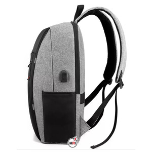 Mochila para ordenador portátil Unisex de gran capacidad, color bicolor, Puerto USB, Correa con cremallera, impermeable, trabajo universitario, negocios, escuela, viaje informal - Product Image 4