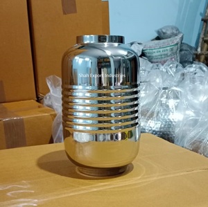 Florero grande de Metal plateado, florero con forma de cilindro, floreros para el hogar y la decoración del suelo de la boda, centros de mesa - Product Image 4