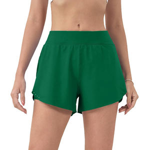 Pantalones cortos para mujer, entrenamiento de gimnasia, pantalones cortos para correr, 100% poliéster, cintura alta, transpirables, entrenamiento, cintura elástica, pantalones cortos deportivos de Yoga para mujer - Product Image 2