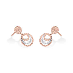 Boucles d'oreilles plaquées or Orbelle Charm Drops & Dangler - Bijoux classiques géométriques avec accent de perles et de diamants pour mariage, fête ou cadeau - Product Image 4