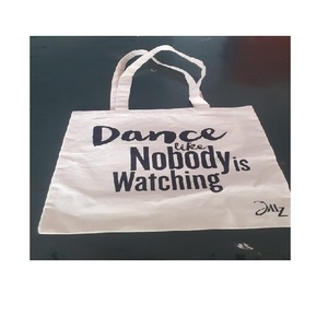 Couleur grise 100% coton naturel grande capacité en gros texte impression Sublimation voyage mode Gots certificat dames sac à bandoulière - Product Image 1