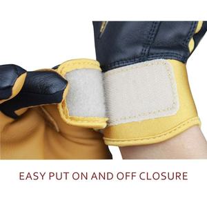 Los mejores guantes de bateo de cuero Cabretta de piel de oveja de poliéster 100% profesionales adultos logotipo personalizado diseño de puño corto personalizado - Product Image 5