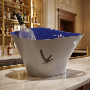 Seau à glace lumineux pour 2 bouteilles de champagne, transparent avec lumières LED pour club et KTV, logo personnalisé, OEM personnalisé - Product Image 5