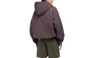 Sudadera con capucha recortada para hombre Fabricación de sudaderas con cremallera doble Zip Ups Heavyweight Zip up Hoodie100 % algodón, cremallera completa, calle - Product Image 2