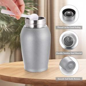 Urnas personalizadas para cenizas humanas Mini para cenizas Hombre Mujer Foto Urnas de tamaño personalizado Urna de cremación de acero inoxidable Gris mate - Product Image 2
