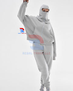 Conjunto Deportivo de Invierno para Mujer, Sudadera con Capucha y Pantalones Jogger, con Pedrería, Ecológico - Product Image 5