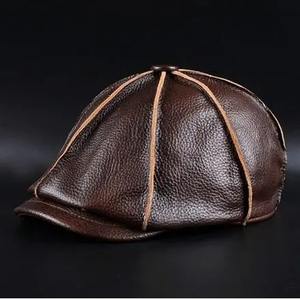 Sombrero de piel de vaca de calidad para hombres/mujeres invierno primavera nuevo gorro de vaquero de cuero genuino impresión Digital ajustable negro/marrón - Product Image 2