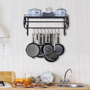 Support de casseroles en métal unique pour casseroles et poêles crochet ustensiles support de rangement suspendu mural organisateur de cuisine vente chaude - Product Image 2