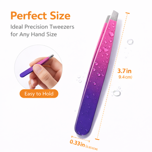 แหนบดึงขนคิ้วปลายเฉียงสแตนเลสแบบไล่เฉดสี ป้องกันการลื่น ป้องกันไฟฟ้าสถิต เป็นมิตรกับสิ่งแวดล้อม เครื่องมือเสริมความงามที่แม่นยำ ใช้ได้ทั้งในร้านเสริมสวยและที่บ้าน คุณภาพสูง - Product Image 5