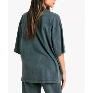 Camisetas de manga corta de gran tamaño completamente personalizadas para mujer, ropa de calle, colección de verano, camiseta con hombros caídos - Product Image 2