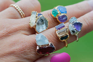 Brass Metal Mix Raw Electro-Plated 5-7mm Prong Set Gemstone <b>Ring</b> Vintage Wedding Party Jewelry Gift IGI-Certified Engagement - Product Image 5