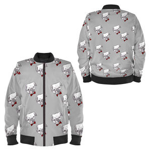 Chaqueta Bomber de Satén Tejido Estampado de Último Diseño con Mangas Largas, Calidad Premium, Diseño Moderno para Mujer - Product Image 1