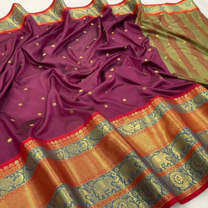 Exclusif Bordure Design Pure Soie Tissu Numérique Imprimé Léger Festif Spécial Beau Saree Avec Contraste Blouse Pièce - Product Image 1