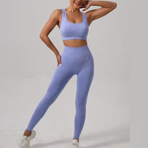 Ensemble de yoga solide de grande taille pour femmes de qualité supérieure très vendu séchage rapide respirant Service OEM ensemble de yoga 2 pièces personnalisé - Product Image 3