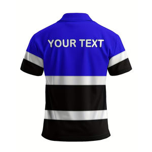 Custom 100% Cotton Knitted Work T shirt Reflective High Visibility Safety Hi Vis Polo Shirt - Product Image 6