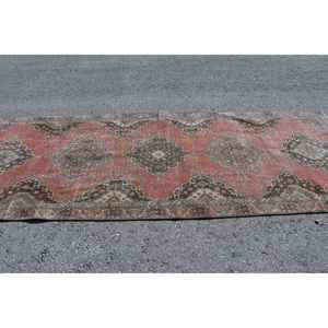 Alfombra Turca de 4.3x12 pies, Alfombra Vintage de Camuflaje Rojo - Product Image 3