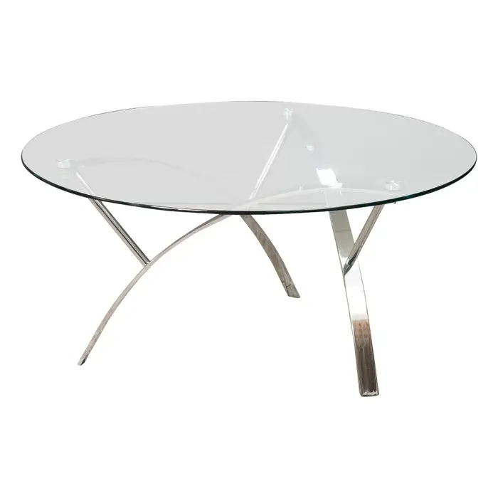 Новейшая серебряная тарелка индивидуальная форма круглая стеклянная столешница Серебряный полированный металлический журнальный столик консольный стол идеально подходит для домашней мебели