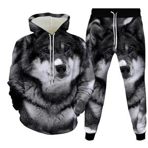 Men's Winter Tracksuit Casual <b>3D</b> <b>Hoodie</b> Sweatshirt 2 Piece Set Pullover Sportwear 100% Organic Cotton Fleece Streetwear - Product Image 4