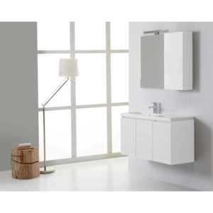 90 cm <b>Suspended</b> Bathroom Cabinet with Miami Wall Unit and Mirror Bathroom <b>Sets</b> - Product Image 2