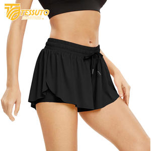 Vente en gros Short de course à séchage rapide Sport double couche taille élastique Short de yoga d'entraînement actif Short de cyclisme en plein air pour femmes - Product Image 1