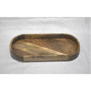 Nouveau plateau de service en bois de manguier, forme ronde, plateau décoratif pour servir les aliments, hôtels - Product Image 2