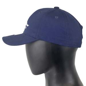 Men's Fashionable Curved Brim 5-Panel Velour <b>Baseball</b> <b>Cap</b> in <b>Navy</b> Twill - Product Image 3