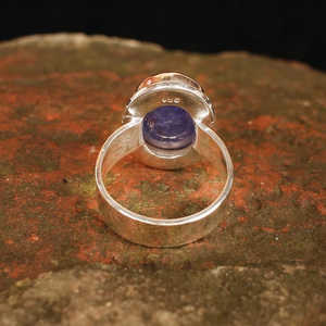 แหวนเพชรอัญมณีแทนซาไนต์ธรรมชาติ92.5ชุบโรเดียมสีเหลืองทองขนาด7กรัมขนาด16x10มม. - Product Image 3