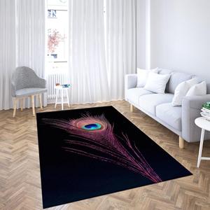 Alfombra de Plumas de Pavo Real, Alfombra de Pavo Real, Alfombras de Plumas, Alfombras de Animales, Alfombra Estampada, Alfombra de Terciopelo - Product Image 2