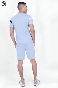 Conjunto de Camiseta y Pantalones Cortos Deportivos de Algodón Liso con Logotipo Personalizado para Hombre, Talla Grande, Verano - Product Image 2