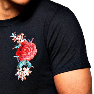 Camiseta de algodón con cuello redondo para hombre, camiseta informal de manga corta con diseño de hombro caído, bordado transpirable, patrón de personaje Digital - Product Image 4