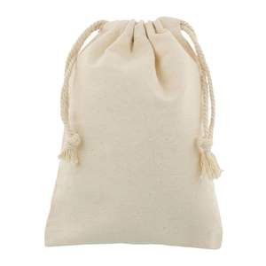 Eco-Friendly Luxury Large Cotton <b>Drawstring</b> Bag Stylish Organic Cotton with Custom Logo Pattern PP Material for Sale - Product Image 1