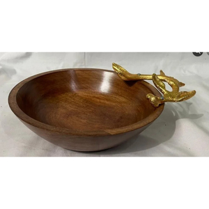 Bol à salade moderne en bois doré pour mariage, dessus de table, fabriqué à la main, pour hôtel ou restaurant - Product Image 6