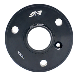 2 entretoises en aluminium noir 20 mm 3x112 moyeu 57.1 - Product Image 2