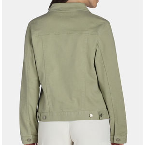 Veste en jean pour femme sur mesure, mode urbaine 2025, coton premium, vert olive, respirante, coupe-vent, imperméable, matelassée - Product Image 3