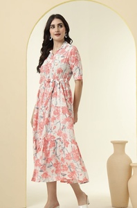 เดรสแมกซี่พิมพ์ลายดอกไม้สำหรับผู้หญิงคุณภาพสูงและเดรสทรงบานดีไซน์พิมพ์ลายมีสไตล์ | ชุดเดรสสตรีสำหรับใส่ไปงานปาร์ตี้ - Product Image 2